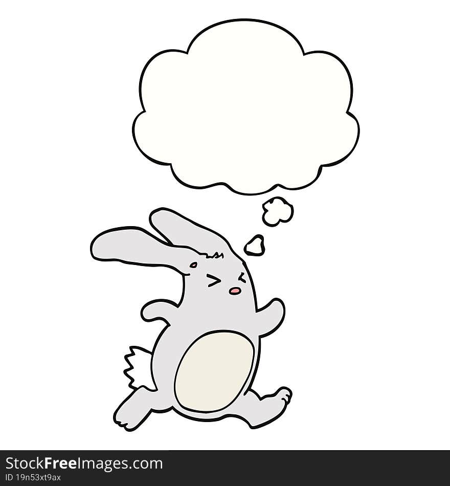 Cartoon Rabbit And Thought Bubble