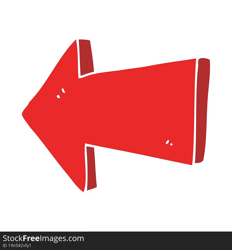 flat color style cartoon pointing arrow