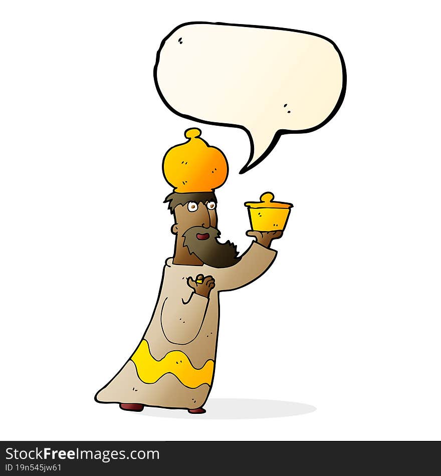 one of the three wise men with speech bubble