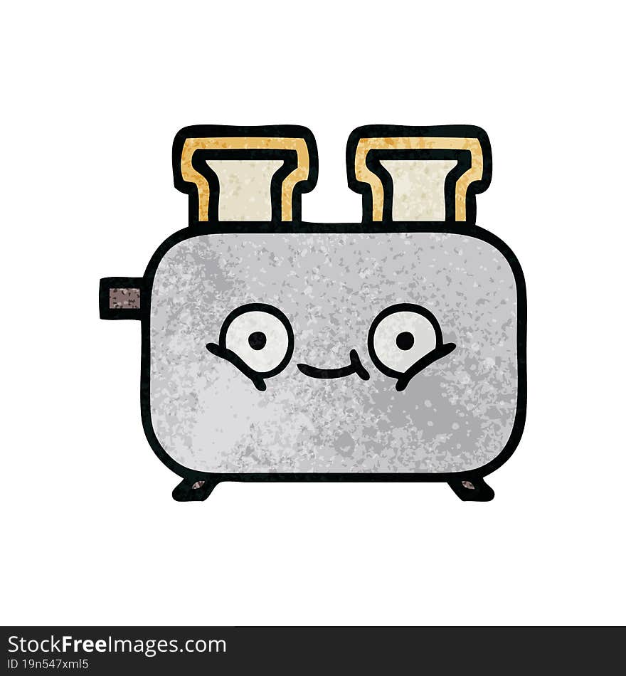 retro grunge texture cartoon of a of a toaster