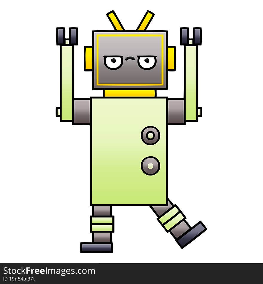 Gradient Shaded Cartoon Robot