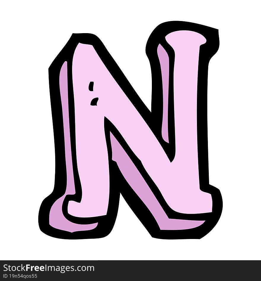 Cartoon Letter N