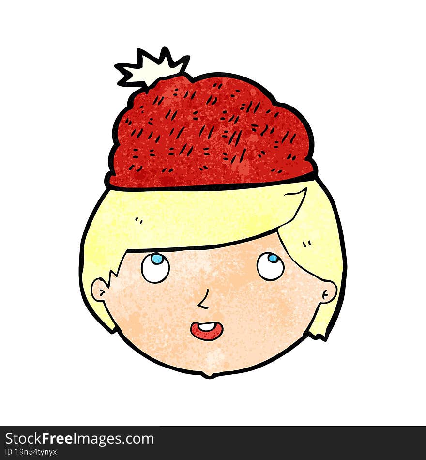 cartoon man wearing winter hat