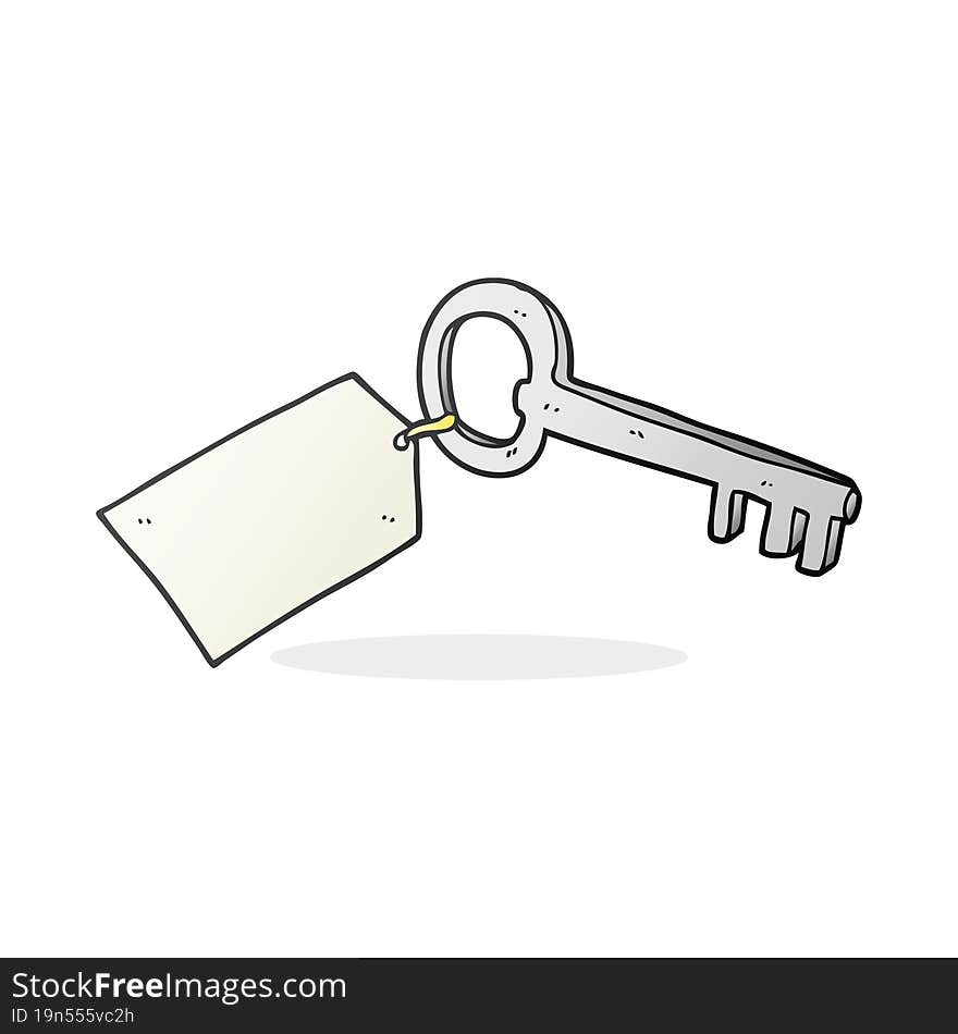 Cartoon Key With Tag