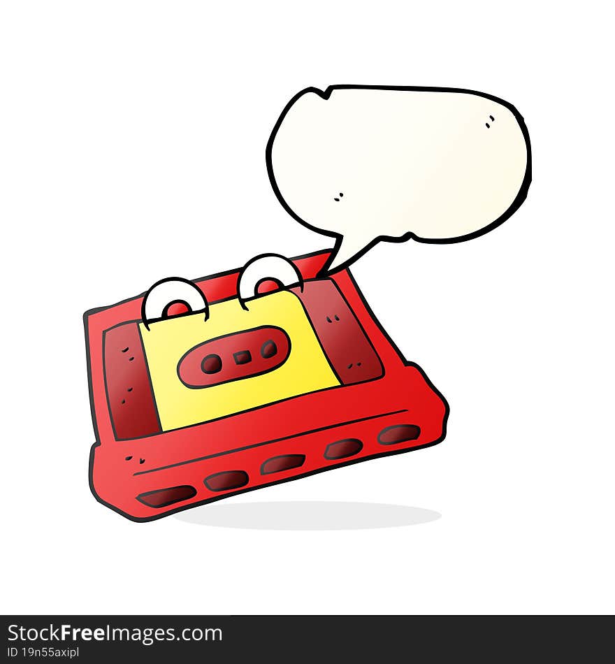 speech bubble cartoon cassette tape