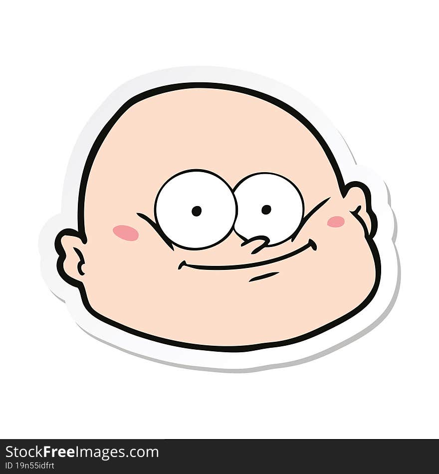 sticker of a cartoon bald man