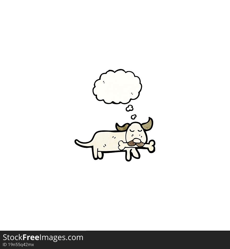 dog with bone cartoon