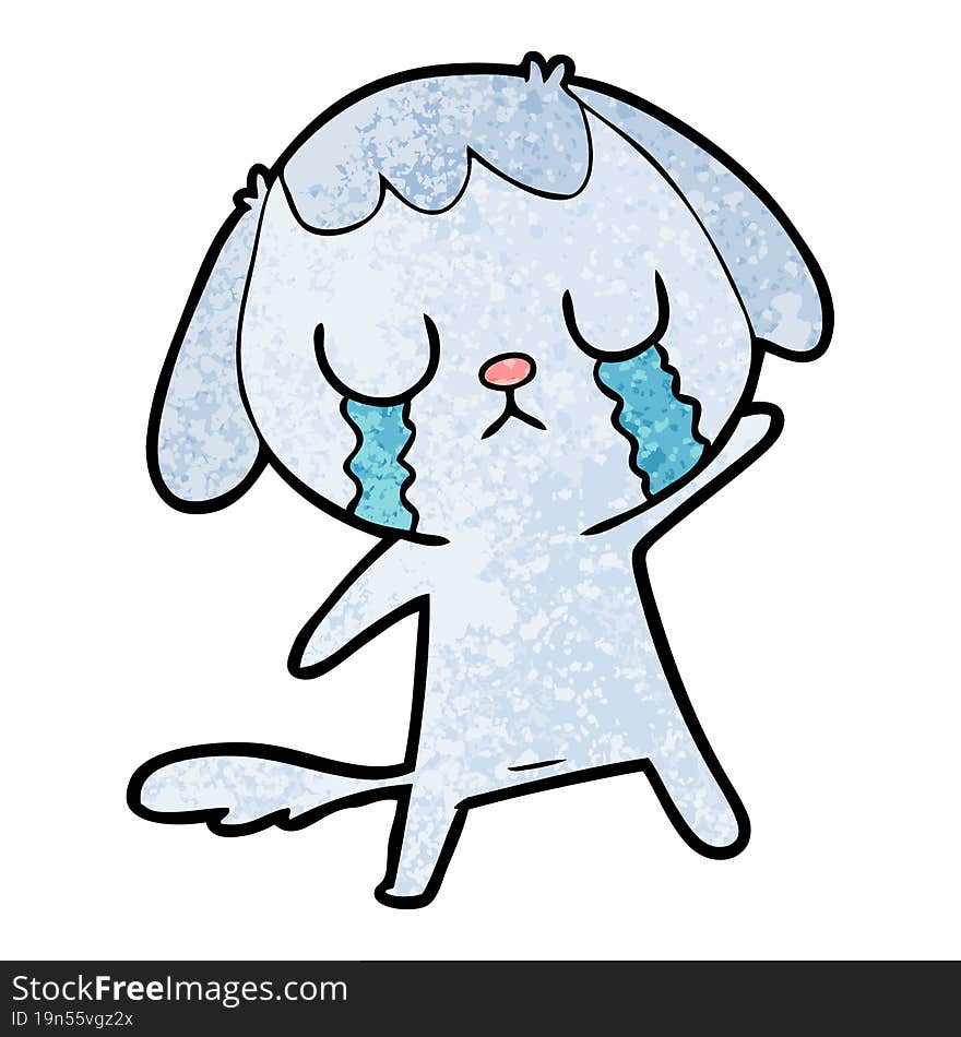 cute cartoon dog crying. cute cartoon dog crying