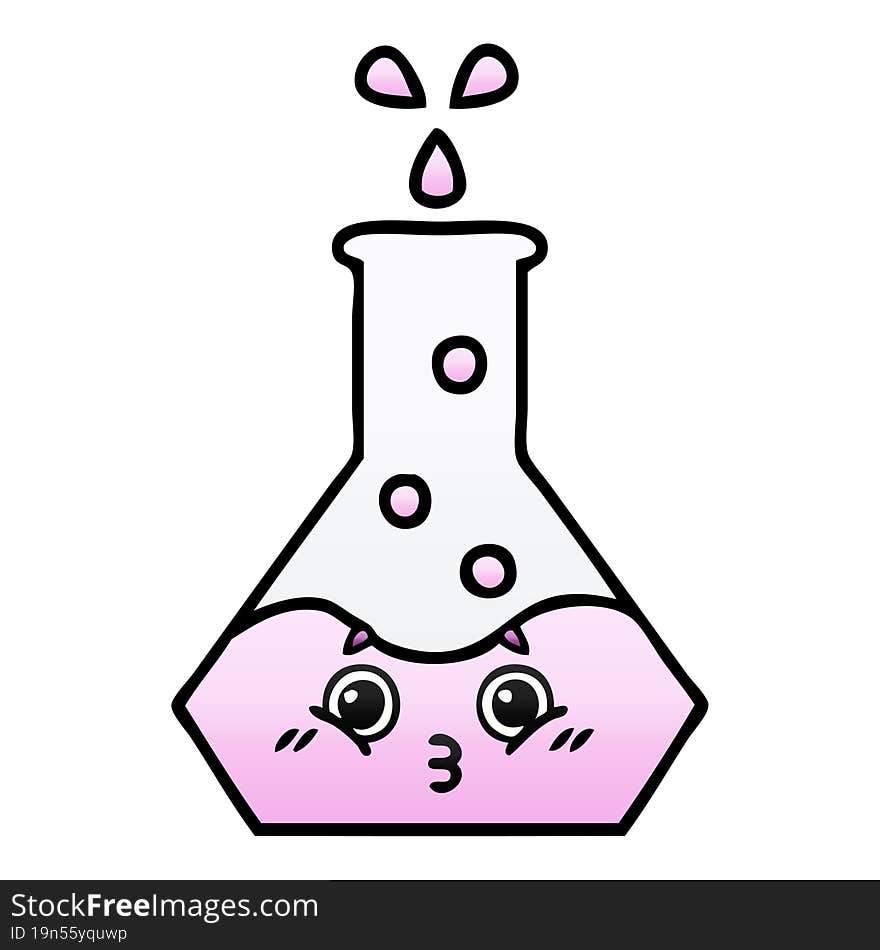 gradient shaded cartoon science beaker