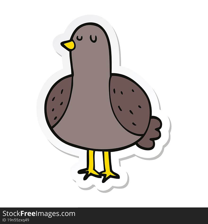 sticker of a cartoon bird