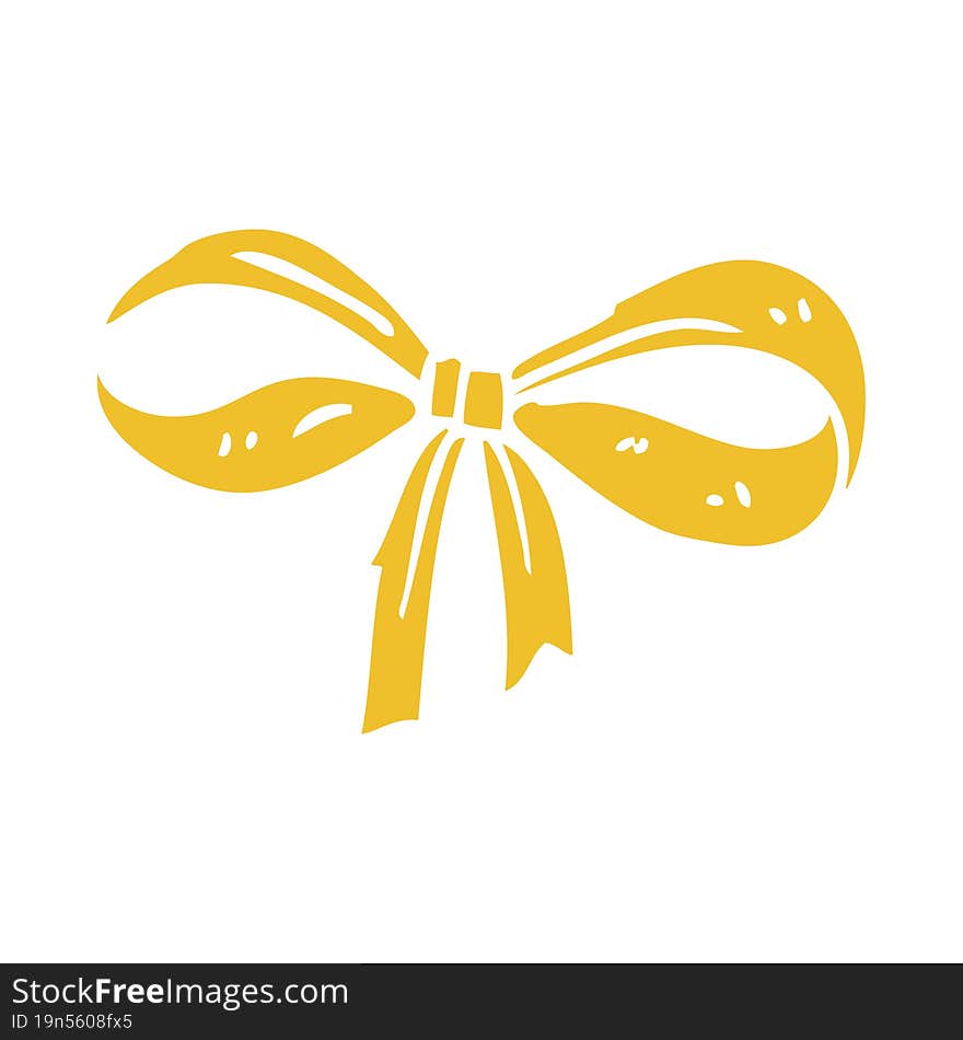 cartoon doodle tied bow