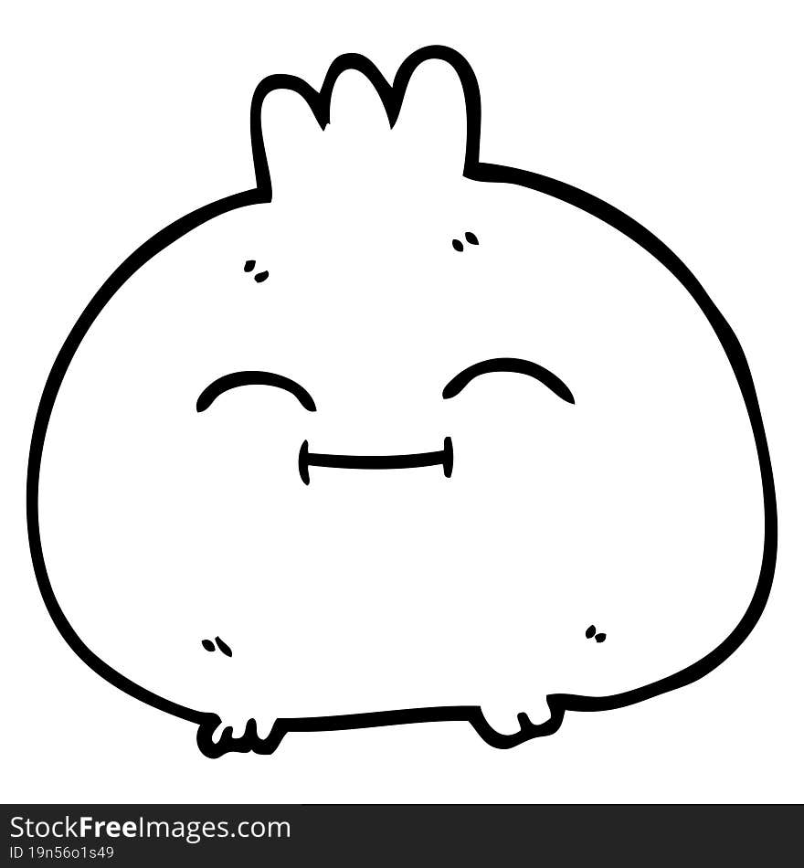 line drawing cartoon happy root vegetable