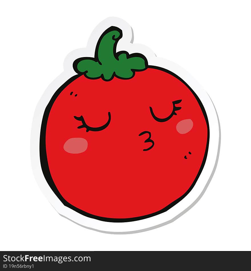 sticker of a cartoon tomato