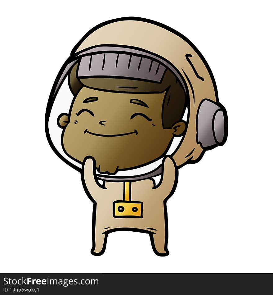 happy cartoon astronaut. happy cartoon astronaut