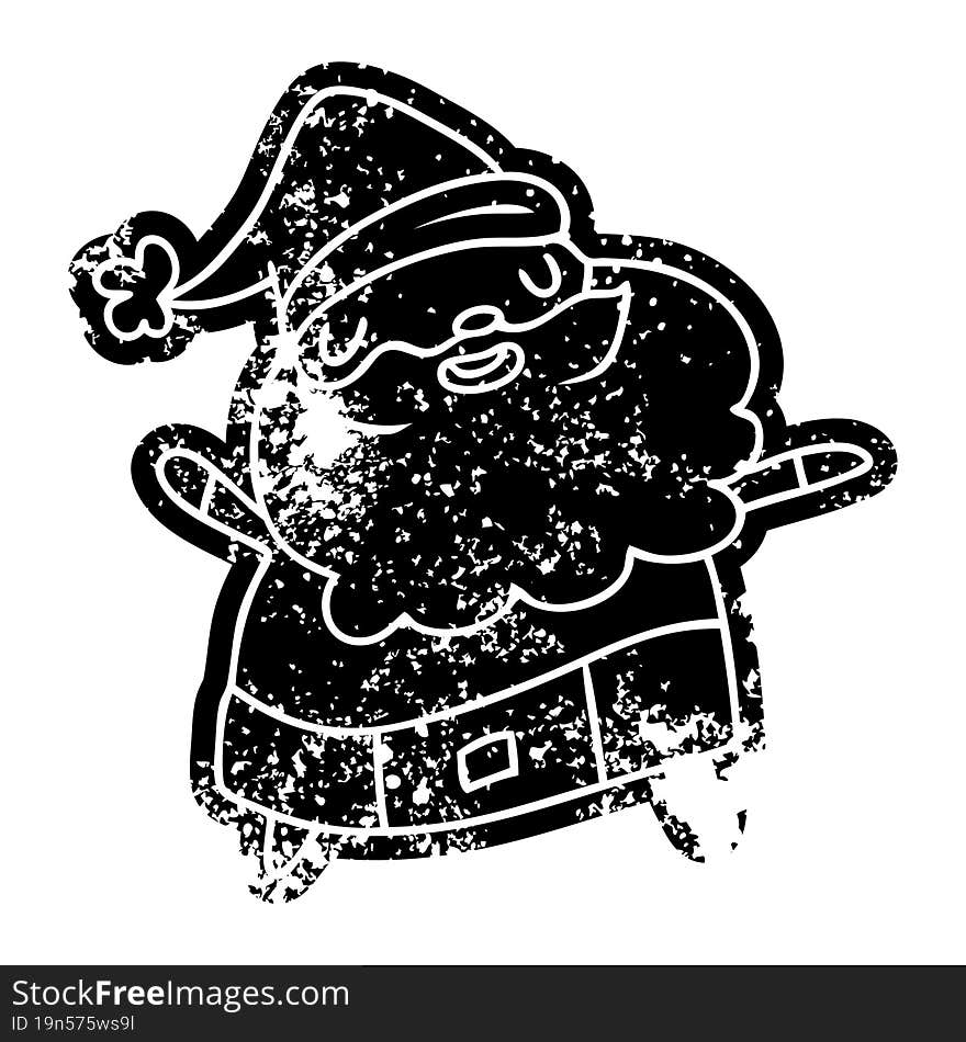 grunge icon kawaii of santa claus