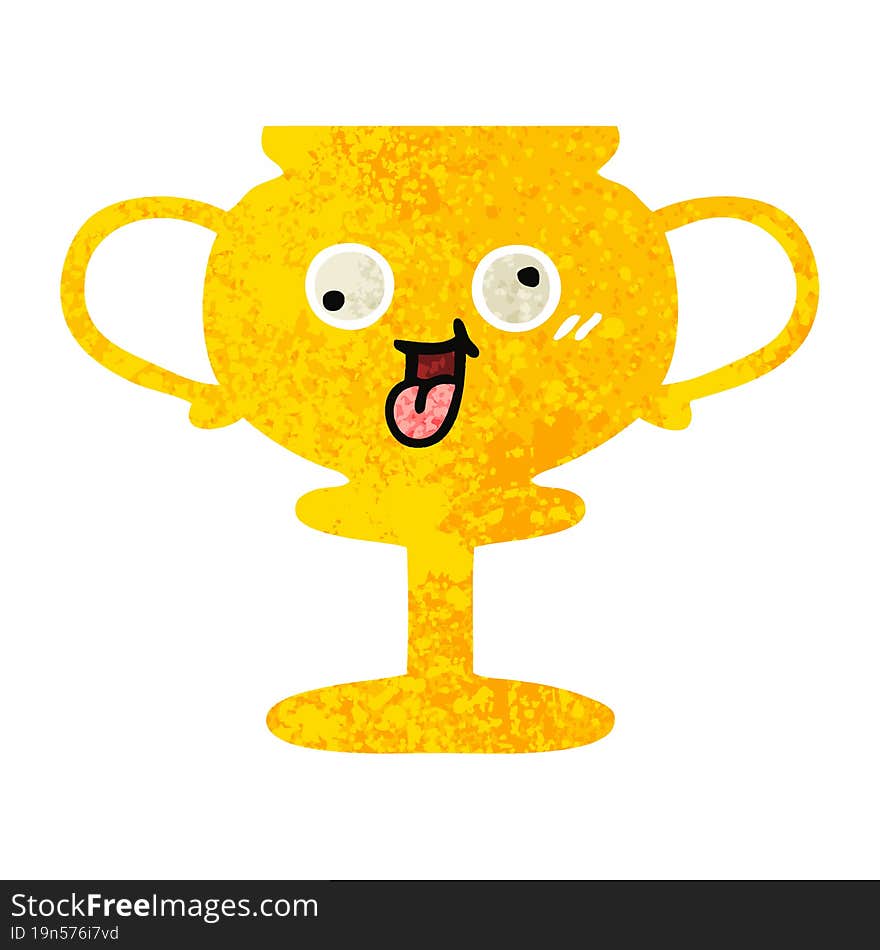 retro illustration style cartoon of a trophy