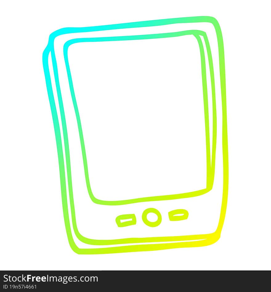 cold gradient line drawing cartoon touch screen mobile