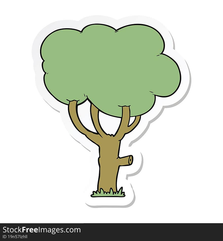 sticker of a cartoon tree