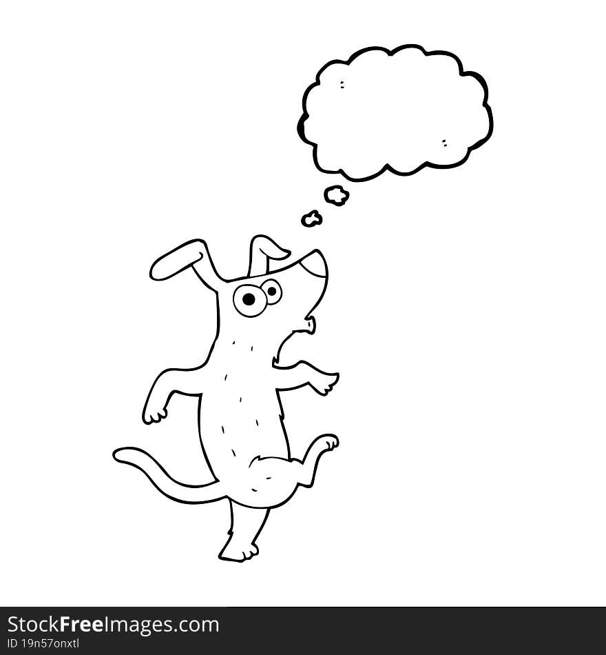 thought bubble cartoon dancing dog