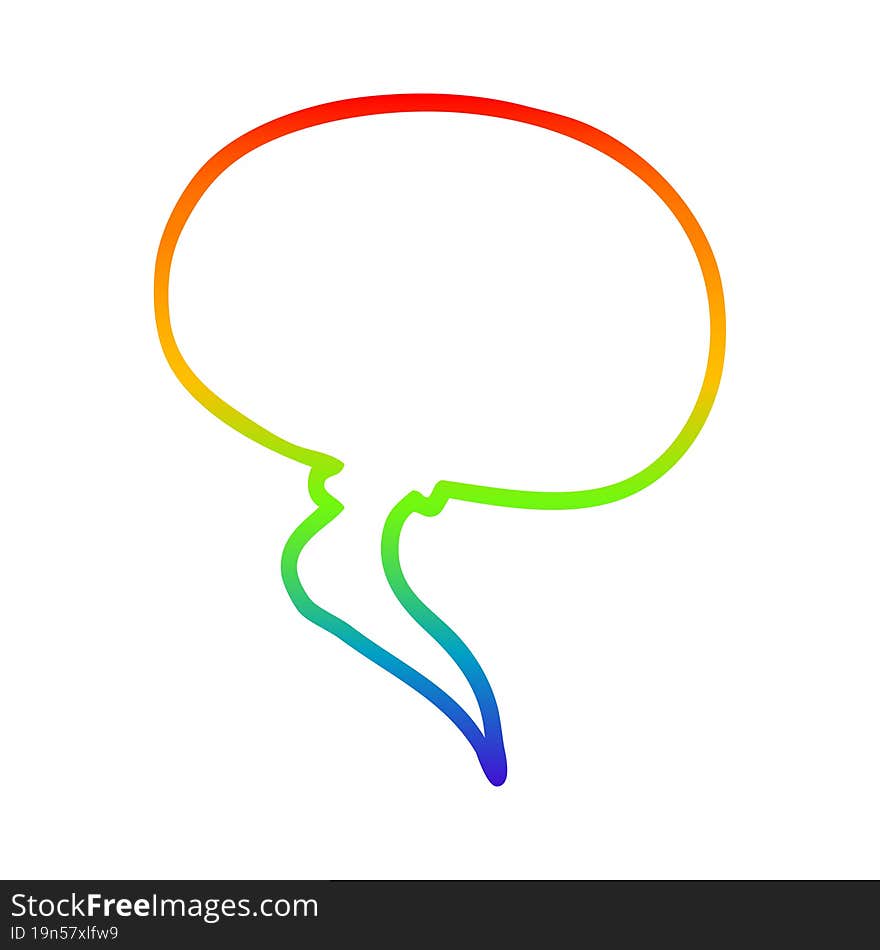 rainbow gradient line drawing cartoon speech bubble