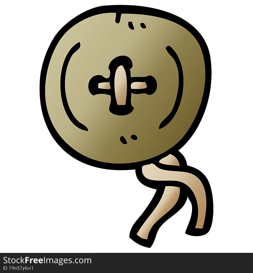 Cartoon Doodle Old Wooden Button