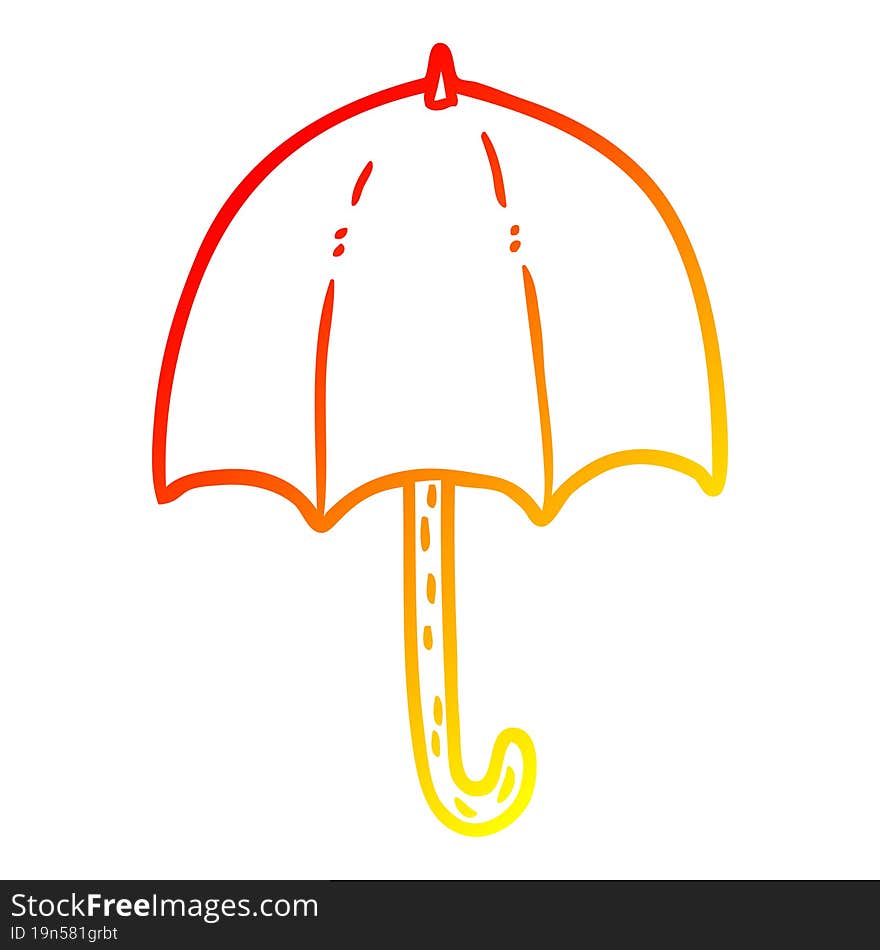 warm gradient line drawing open umbrella