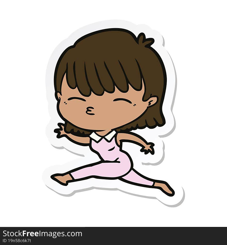 sticker of a cartoon woman