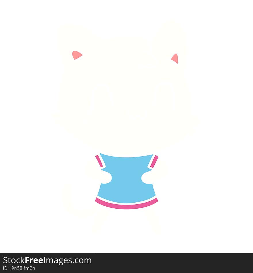 flat color style cartoon happy cat