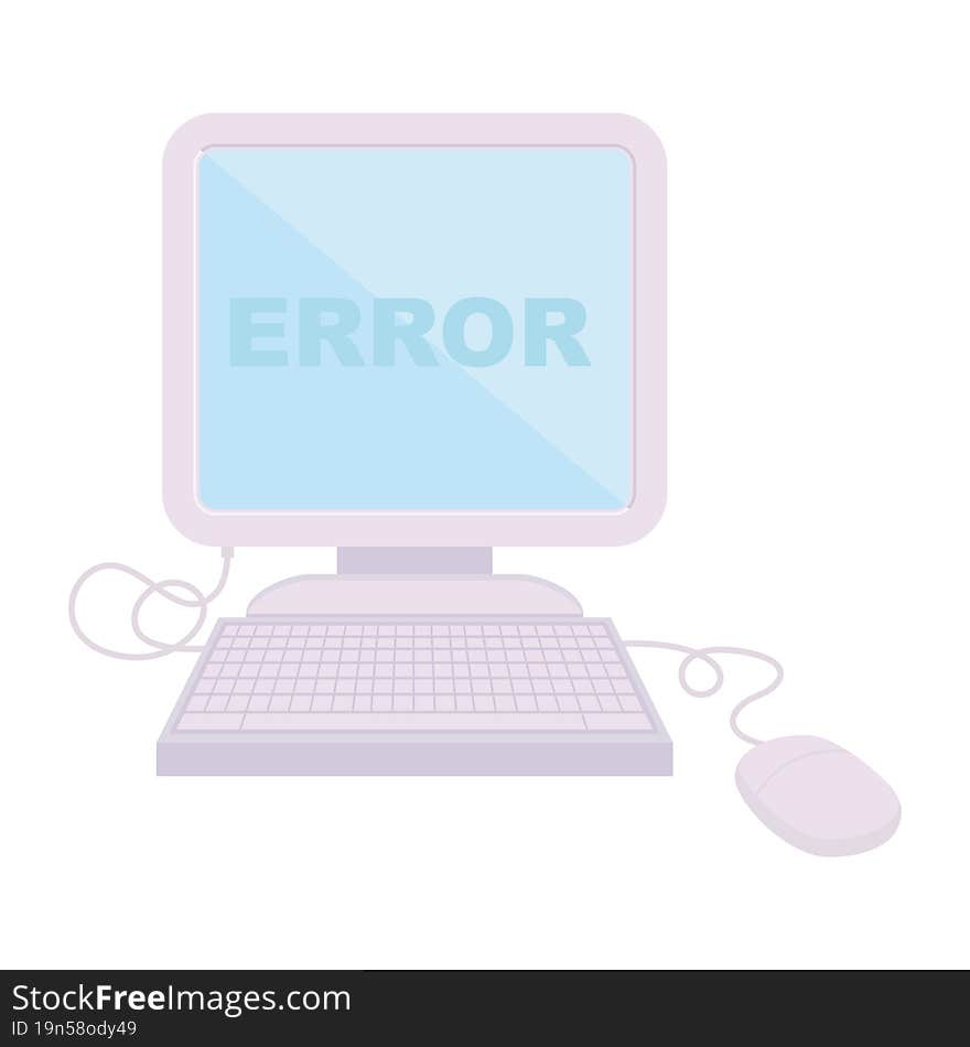 Flat colour illustration of a computer error