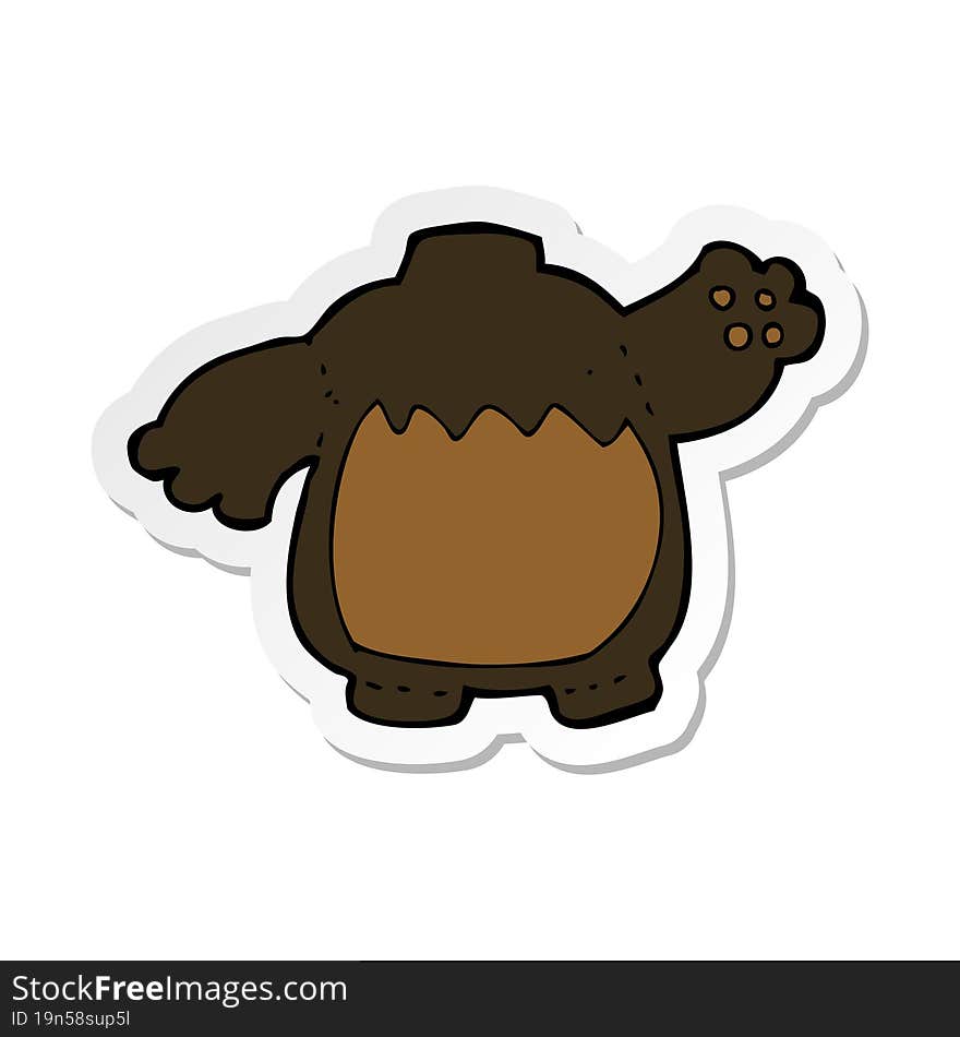 sticker of a cartoon black bear body