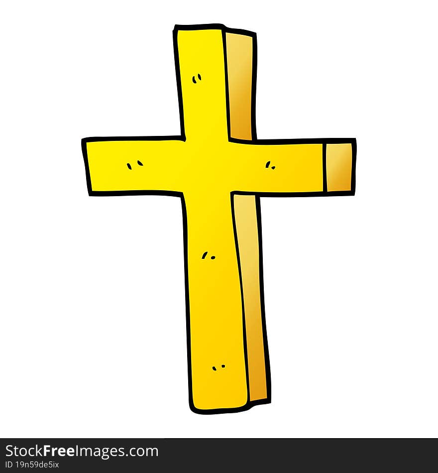 cartoon doodle of a gold cross