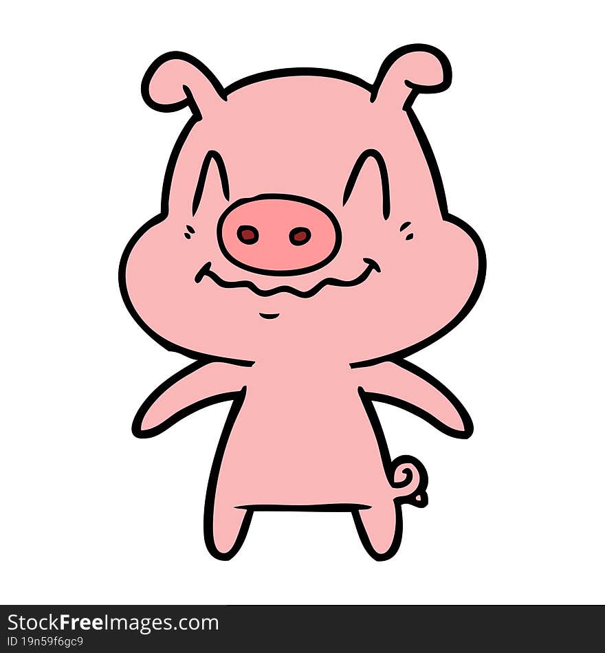 nervous cartoon pig. nervous cartoon pig