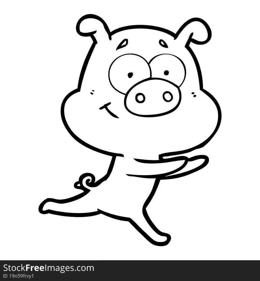 happy cartoon pig. happy cartoon pig