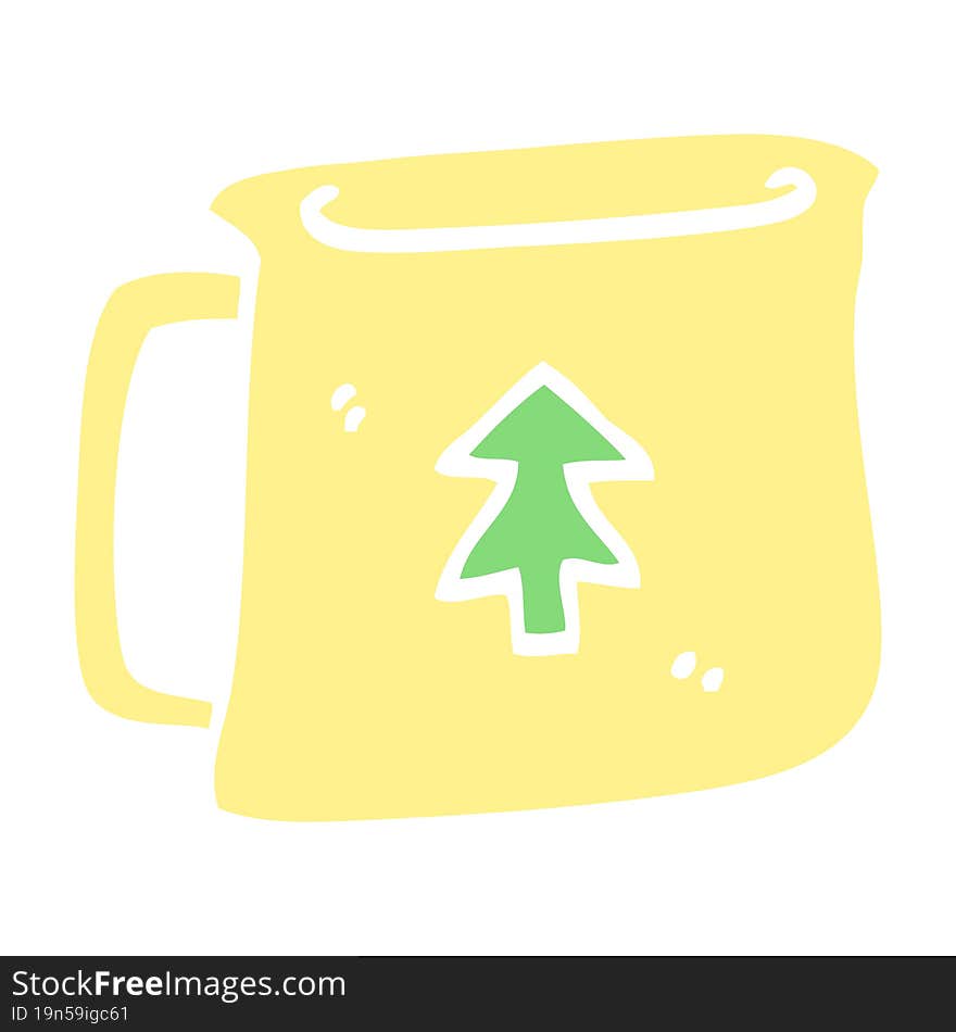 flat color illustration cartoon tin can