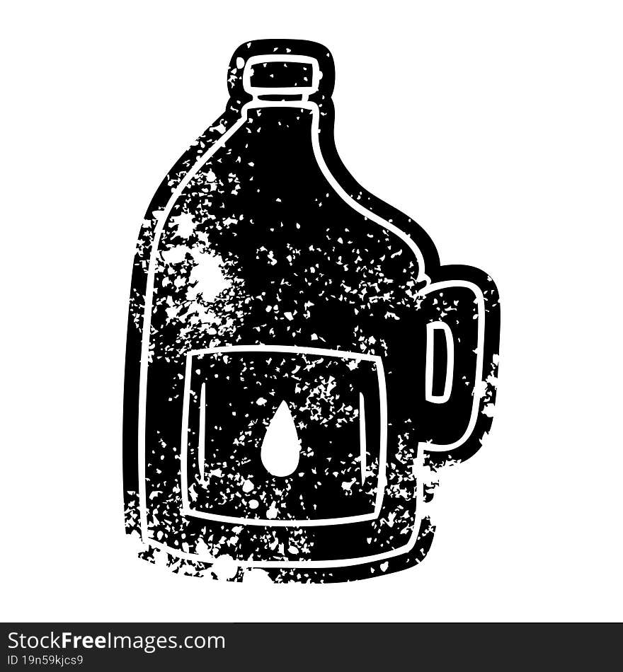 grunge icon drawing of a large drinking bottle