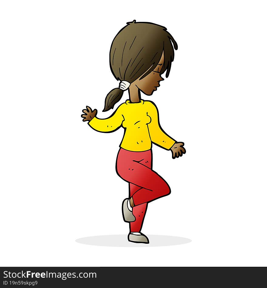 cartoon girl dancing