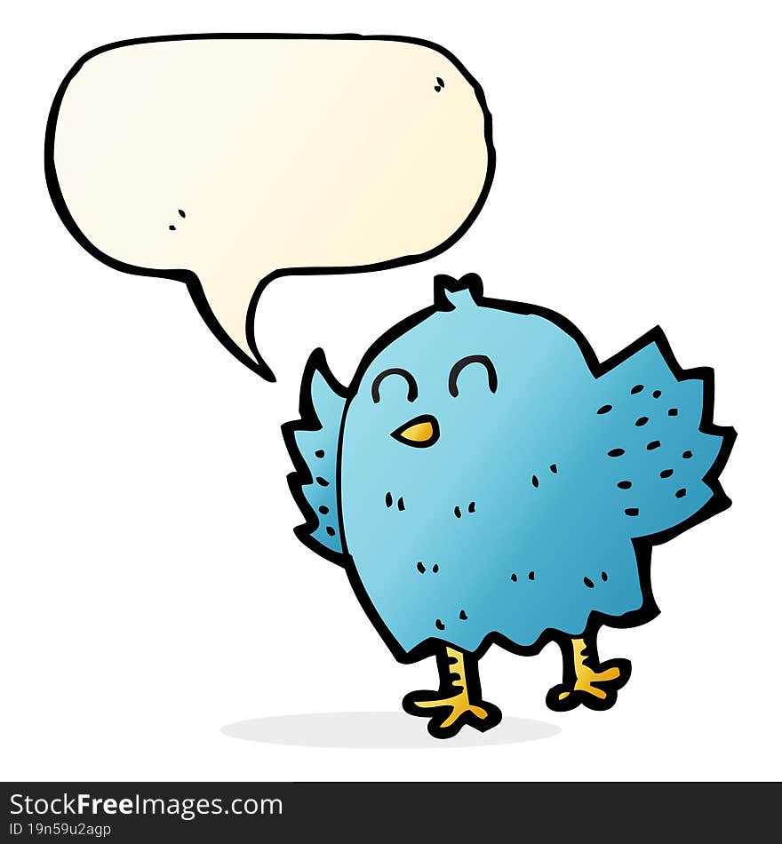 Cartoon Bird With Speech Bubble