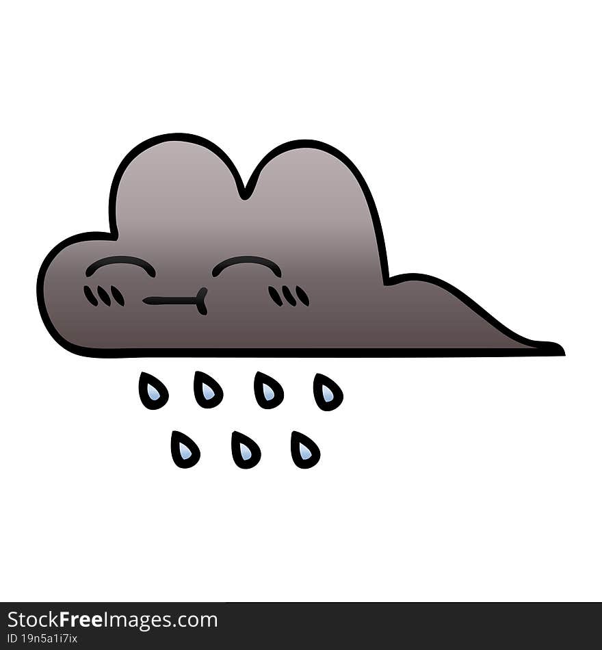 gradient shaded cartoon storm rain cloud