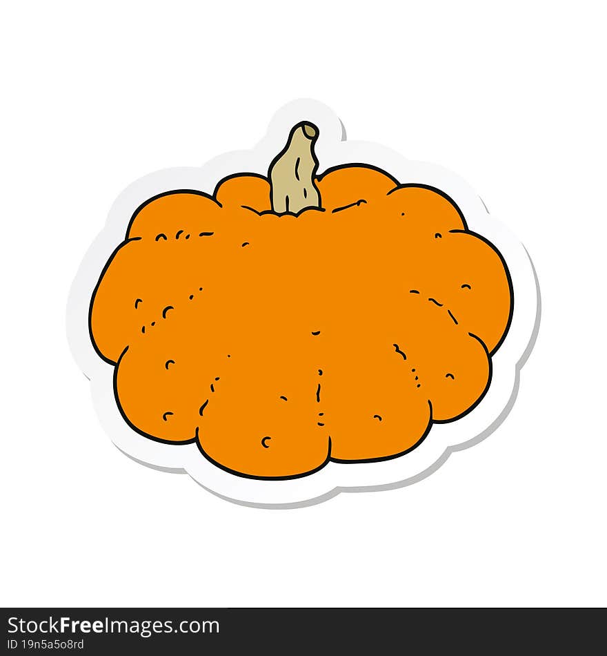 sticker of a cartoon pumpkin