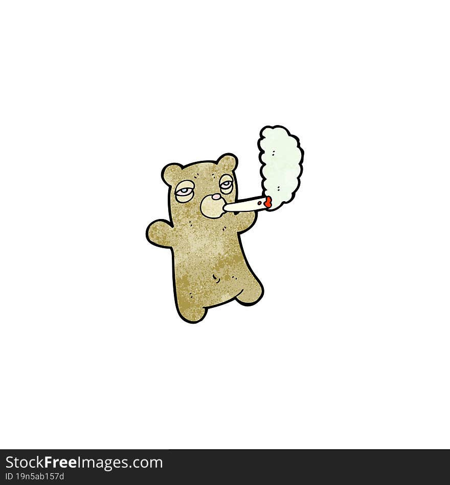 cartoon bear smoking marijuana