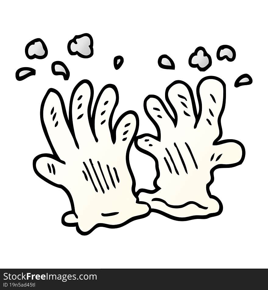 Cartoon Doodle Sterile Gloves