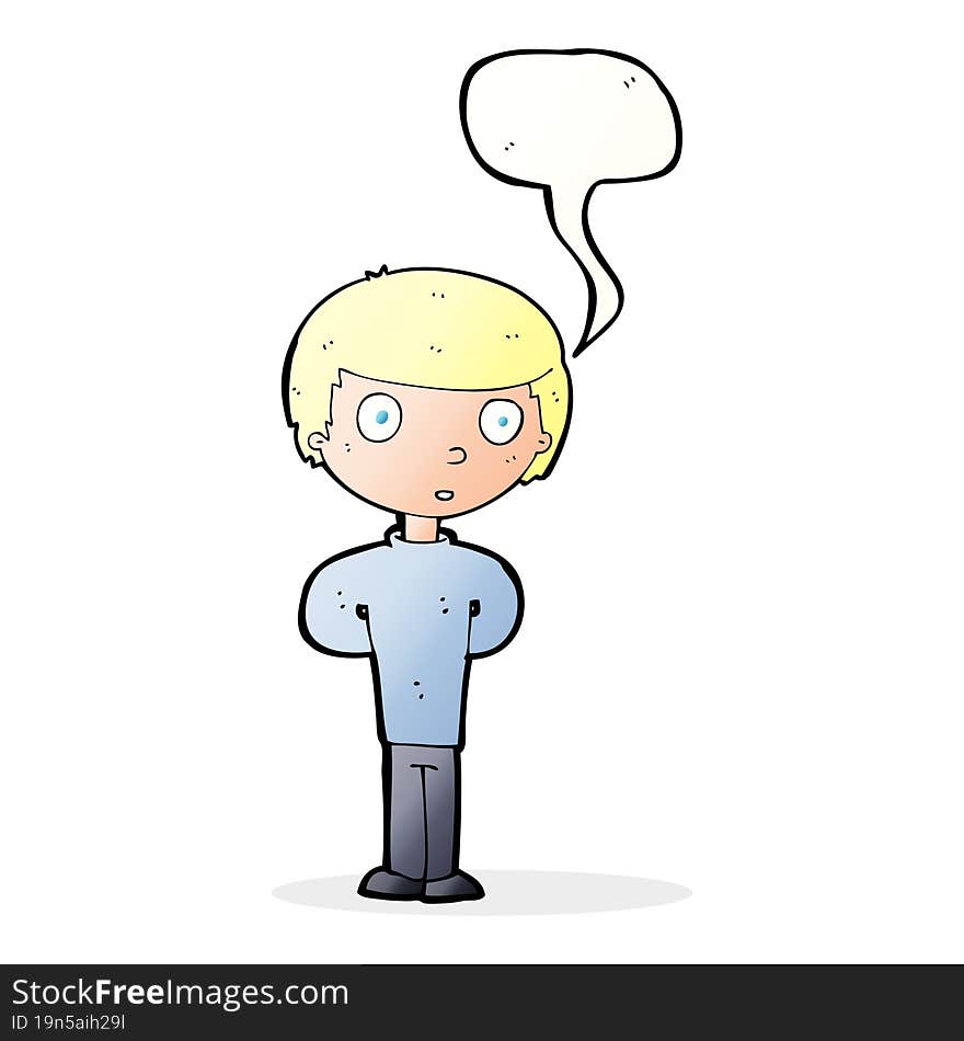 cartoon worried man with speech bubble