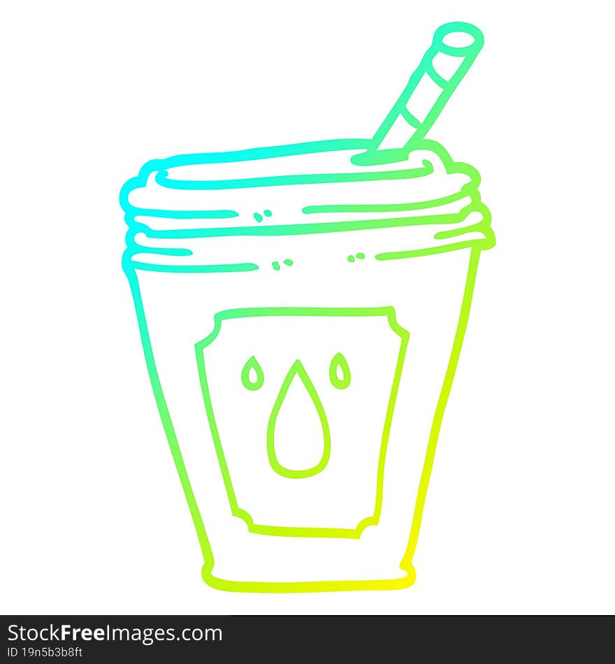 cold gradient line drawing cartoon juice bar drink