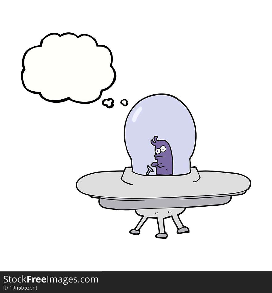 Thought Bubble Cartoon Flying Saucer