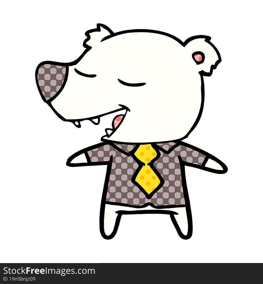 polar bear in shirt and tie cartoon. polar bear in shirt and tie cartoon