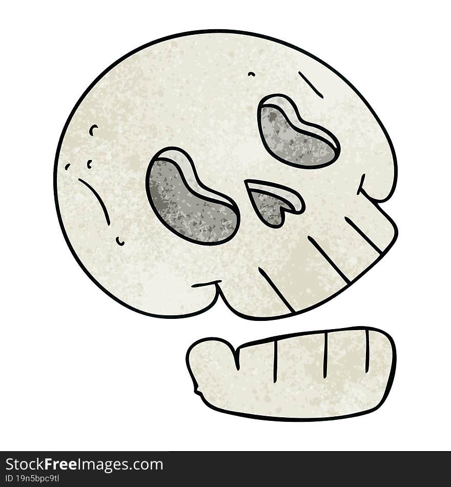 quirky hand drawn cartoon skull