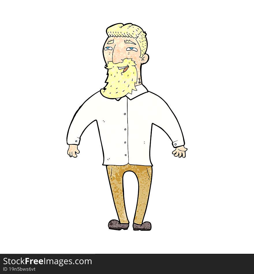 Cartoon Happy Man With Beard