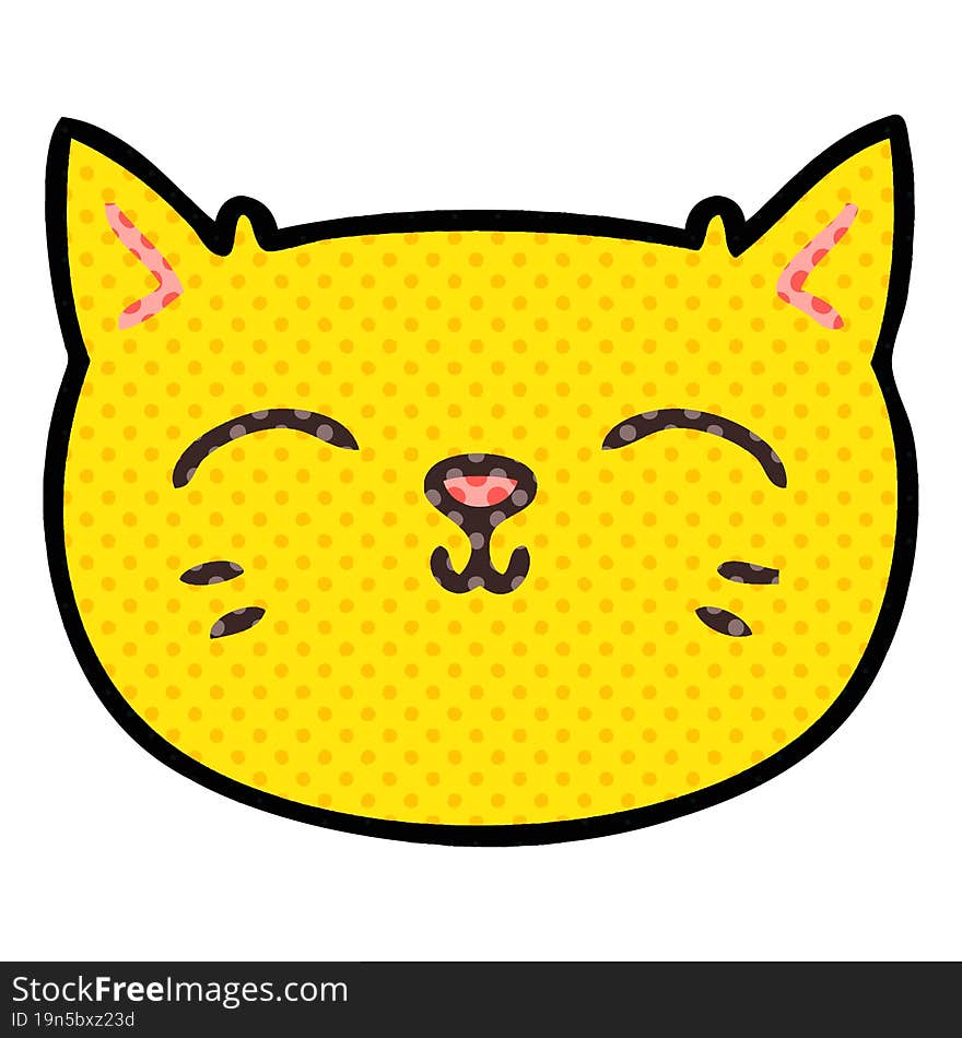 quirky comic book style cartoon cat face