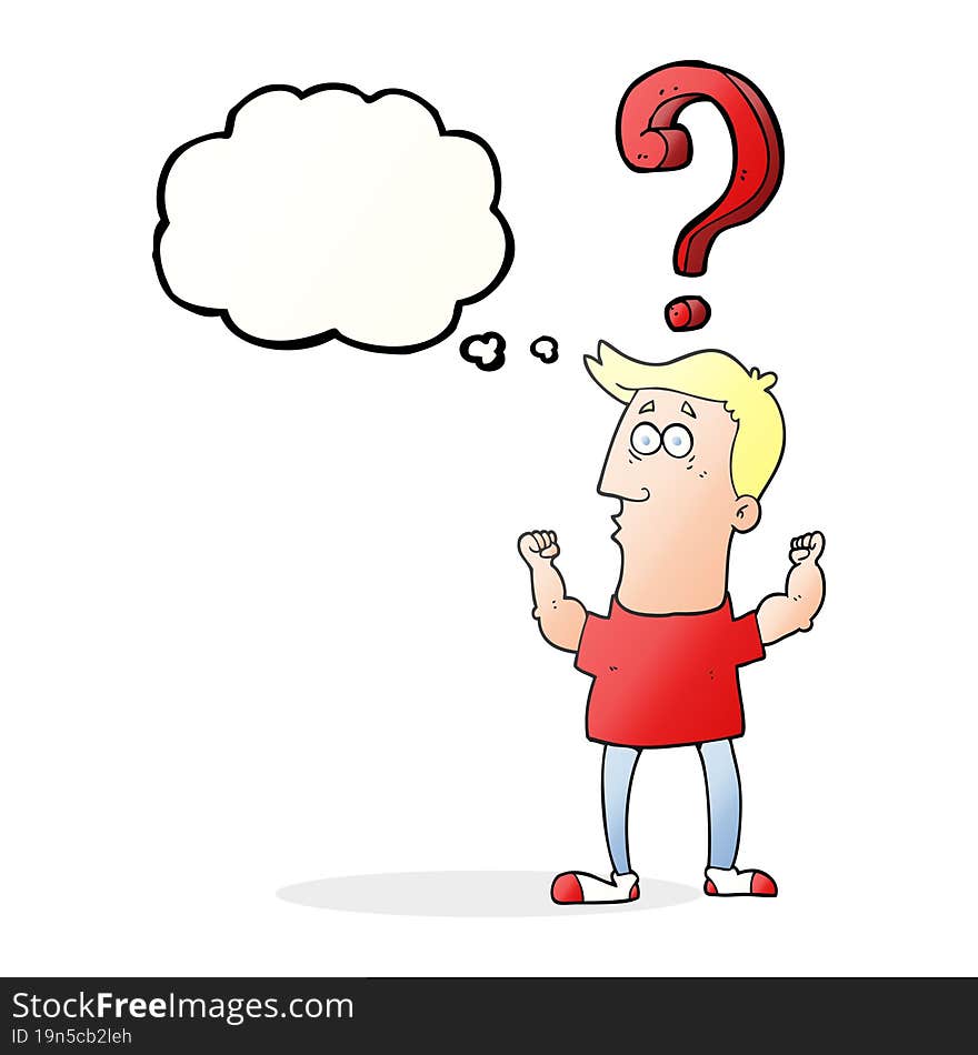 Thought Bubble Cartoon Man With Question