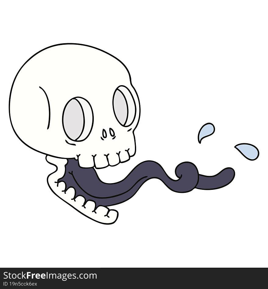 hand drawn quirky cartoon skull. hand drawn quirky cartoon skull